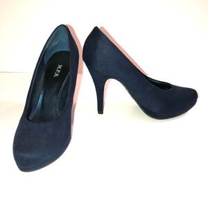 M.P.S. Navy Suede Pumps size 7 27